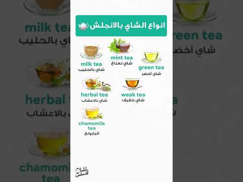 اسماء المشروبات الساخنة بالانجليزي