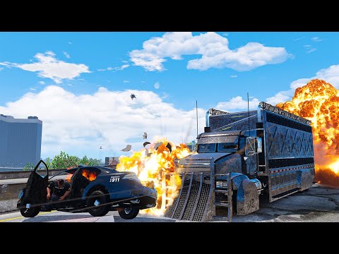 GTA 5 DESTROYER POUNTER CUSTOM HIGH SPEED CRASHES - SUPER CINEMATIC PICTURE WITH SLOW MO ep.50