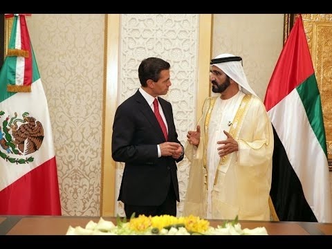 محمد بن راشد بحضور حمدان بن محمد يستقبل الرئيس المكسيكي 2016/01/19
