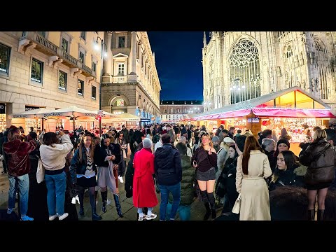 MILAN ITALY NEW YEAR EVENING WALK 2025 🌆 | 4K UHD City Walk ✨