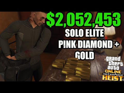 GTA Online Cayo Perico Heist- Pink Diamond & Gold SOLO Elite $2,052,453