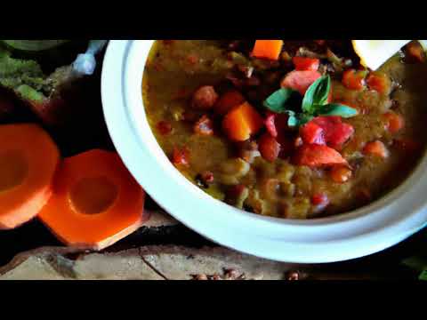 Zuppa di lenticchie rosse e porri