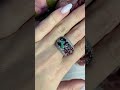 Серебряное кольцо с сапфиром 4.838ct, изумрудом, рубином