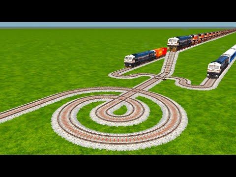 THREE TRAINS VS IMPOSSIBLE ROUND ⚠️ CIRCLER RAILROAD CURVES & SPEED BUMPS! | Train Simulator