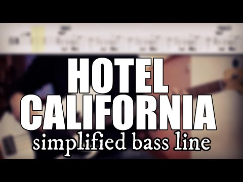 Hotel California - The Eagles | Simplified bass line with tabs #157