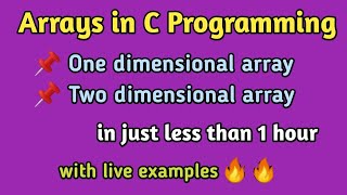 # 16 Arrays in C Programming | Tamil | Arrays in Tamil | Examples | 1d | 2d