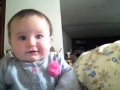 funny baby Bianca seeing herself on tablet