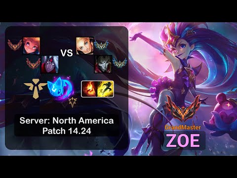Zoe Support + Varus vs Lux + Jhin - NA GrandMaster - Patch 14.24