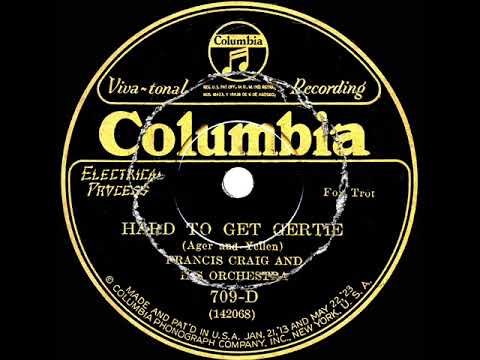 1926 Francis Craig - Hard-To-Get Gertie (instrumental)