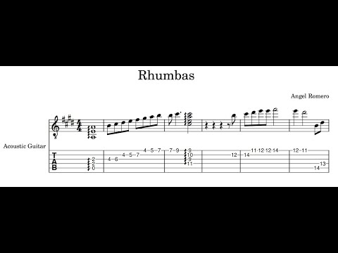 Angel Romero - Rhumbas - Intro solo transcription
