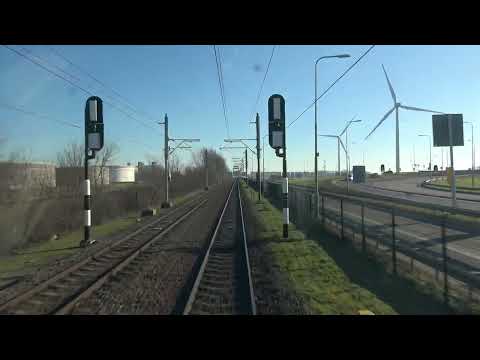 Train cab ride; Maasvlakte West West side yard-Waalhaven Zuid yard (20250201)