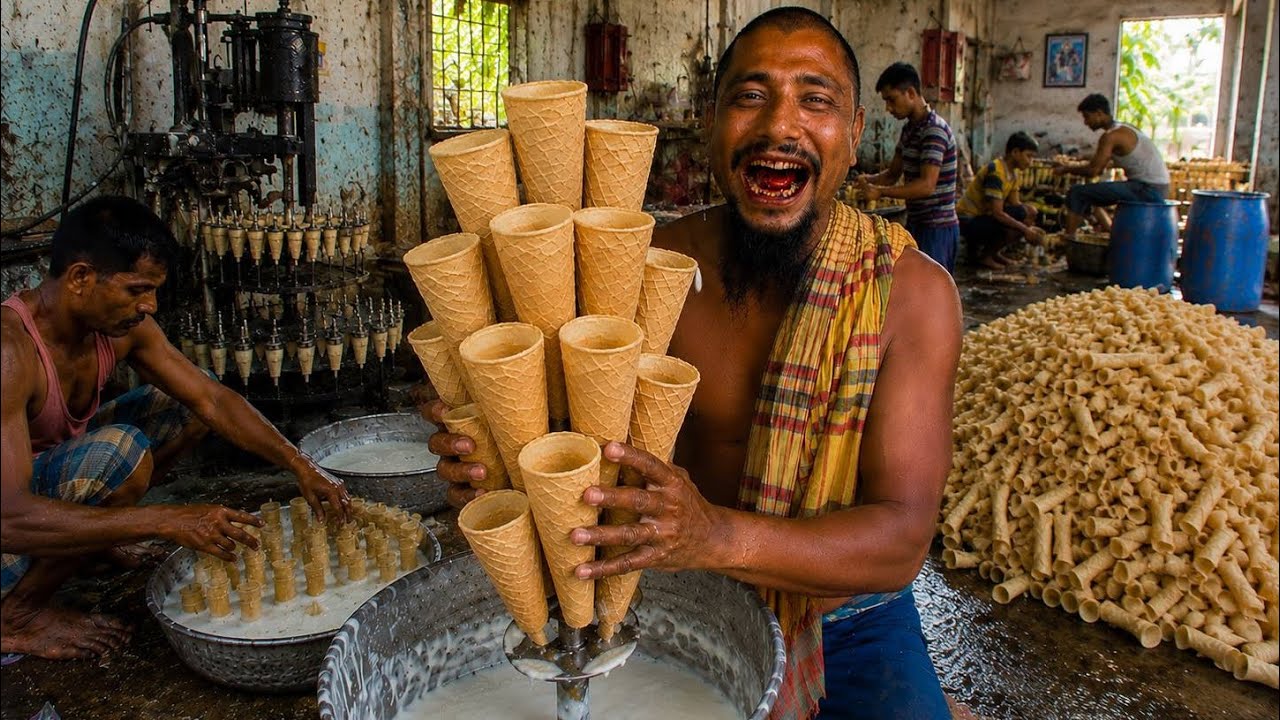 Безумный  Бангладеш! Я ЕМ Уличное мороженое: ржавая вода , сахар и молоко !