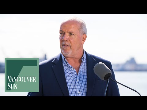 B.C. Election 2020 NDP leader John Horgan answers questions from reporters Vancouver Sun