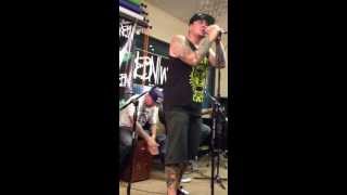 P.O.D. performing "panic and run" live at WEBN radio station. I won free passes to see them.