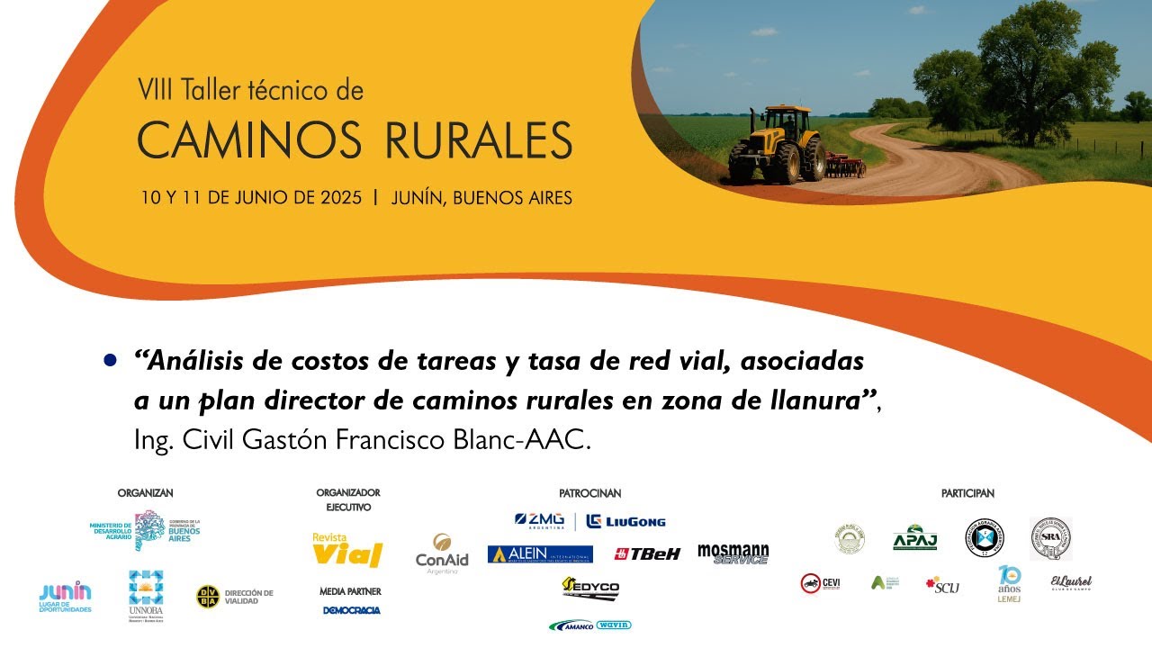 ANÁLISIS DE COSTOS DE TAREAS Y TASA DE RED VIAL, ASOCIADAS A UN PLAN DIRECTOR DECAMINOS RURALES