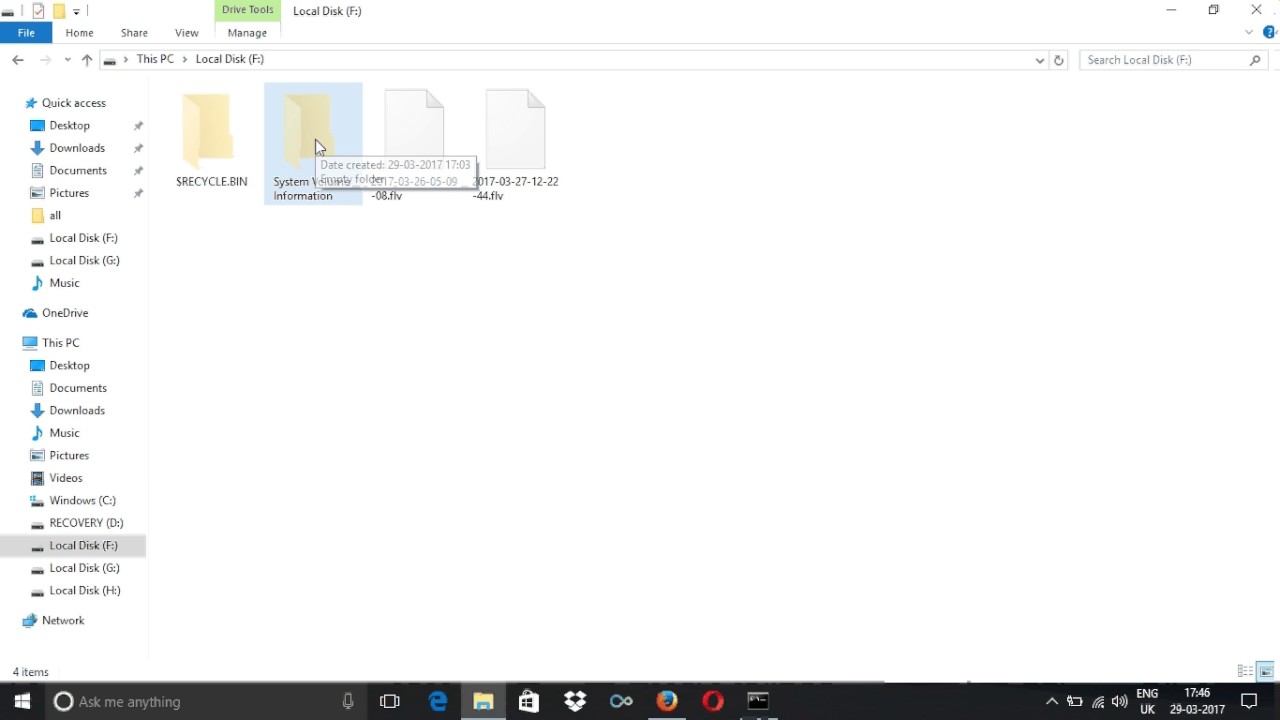 viruses like System Volume Information and $RECYCLE.BIN delete them completely