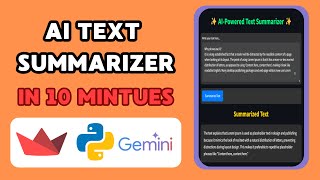 AI TEXT SUMMARIZER IN 10 MINUTES | Gemini API, Streamlit, Python Tutorial 🚀