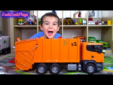 Bruder Scania Garbage Truck Surprise Toy UNBOXING | Playing Recycling | JackJackPlays Video