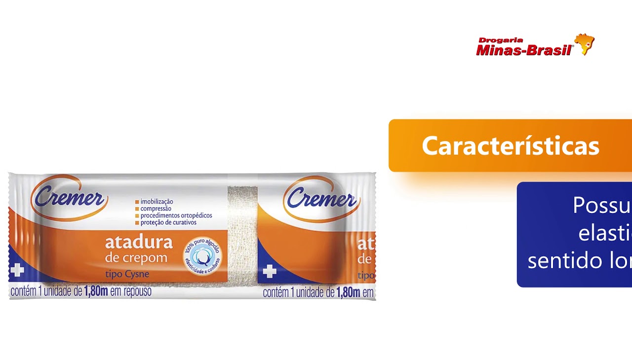 Atadura Crepom Cysne Cremer 10cmx1,8m Com 01 Unidade | Drogaria Minas Brasil