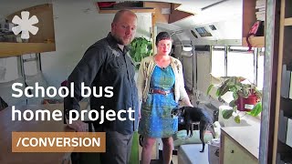 School bus becomes off-grid, transformable, tiny home