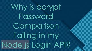 Why is bcrypt Password Comparison Failing in my Node.js Login API