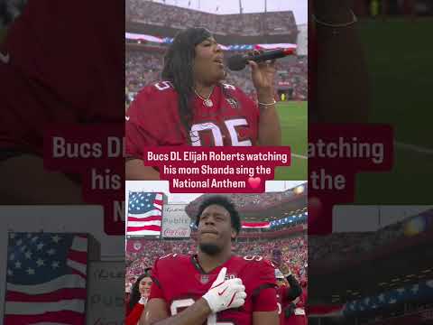 Bucs Rookie Elijah Roberts Beams as His Mom Sings the National Anthem ❤️ (via @nfl)