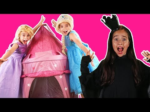PRINCESSES SUMMER CAMPING TRIP IN PINK CASTLE TENT | Pranks Challenge | Summer Fun Magic For Kids Video