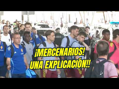 La LLEGADA de los JUGADORES DEL REAL ZARAGOZA al AEROPUERTO TRAS EL DESCENSO EN LAS PALMAS