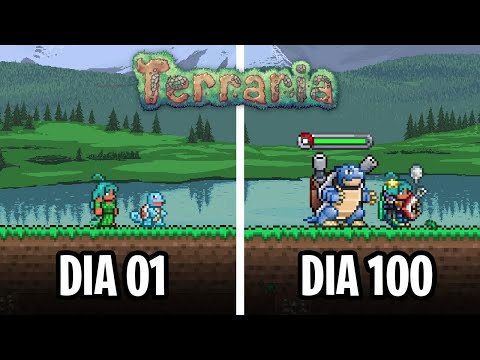 PASSEI 100 DIAS NO TERRARIA MASTER MODE JOGANDO COM POKEMONS EM DUO - O FILME