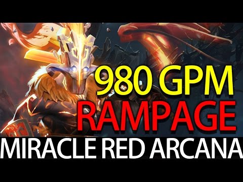 Red Arcana Rampage Insane Juggernaut Farm WTF 980 GPM by Miracle Dota