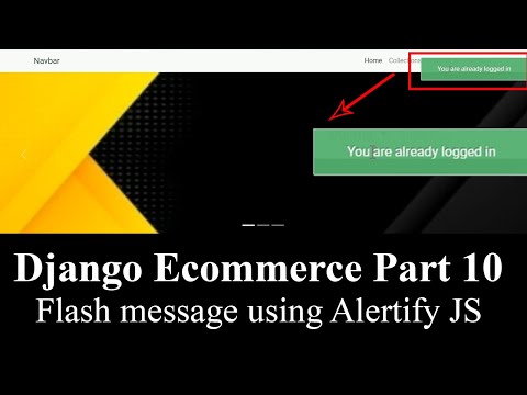 Django Ecommerce Part 10 | Show Flash message using alertify JS | Integrate Aleritfy JS