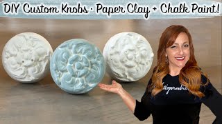 How to Make Drawer Pulls | Anthropologie Inspired DIY Custom Knobs | Paper Clay + Chalk Paint