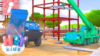 Construction vehicles for kids 🎤 KARAOKE | Trucks for Kids | HeyKids Nursery Rhymes