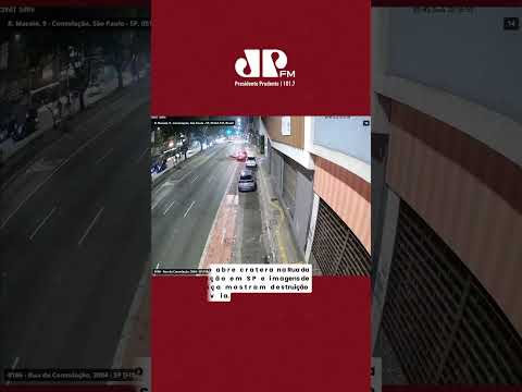 Explosão abre cratera na Rua da Consolação em SP e imagens de segurança mostram destruição na via.