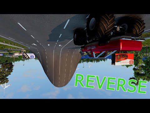 Cars vs Giant Bulge but REVERSE - Beamng Drive