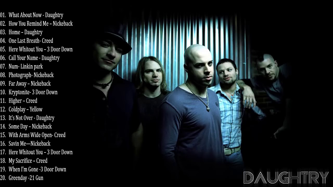 daughtry, creed, nickelback, and 3 doors down (best song compilation)