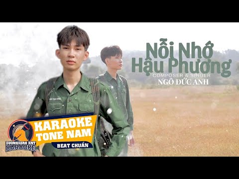 KARAOKE | Nỗi Nhớ Hậu Phương - Ngô Đức Anh ♫ Tone Nam Beat Chuẩn TikTok