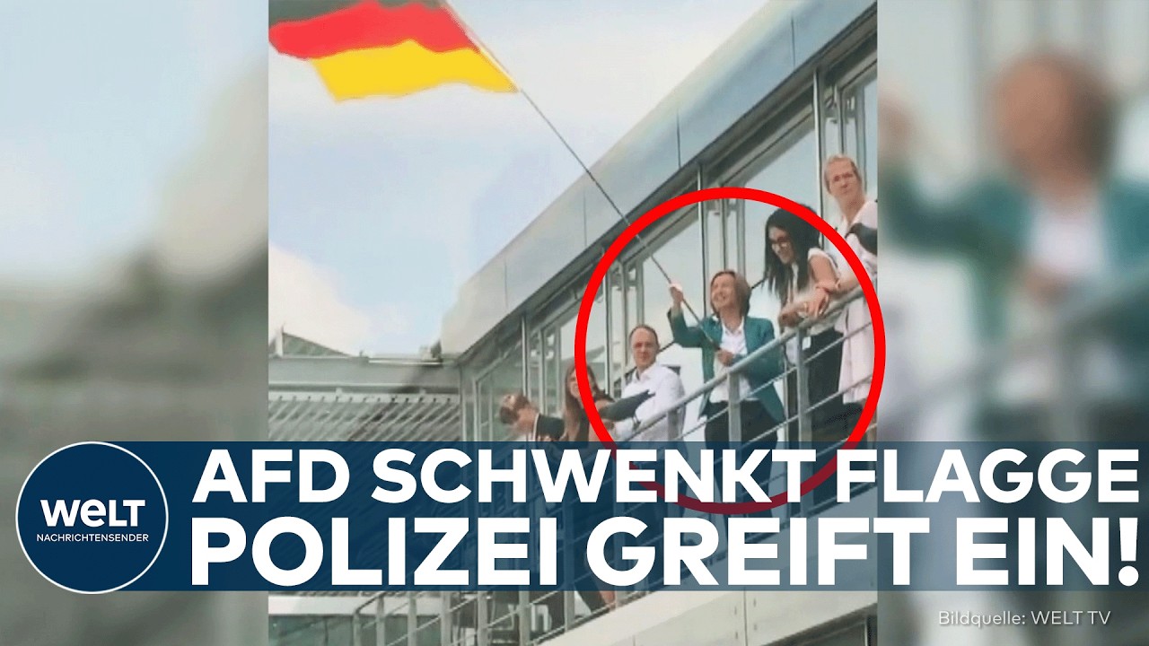 BERLIN: AfD-Politikerin schwenkt Deutschlandflagge – plötzlich greift die Bundestagspolizei ein!