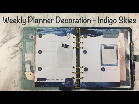 Weekly Planner Decoration - Indigo Skies