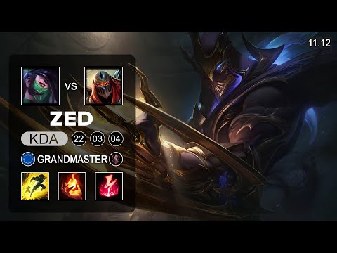Zed Mid vs Akali - EUW Grandmaster Patch 11.12