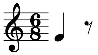 Sight Rhythm: Quarter Note-Eighth Rest (Crotchet-Quaver Rest) in 6/8 Time Signature