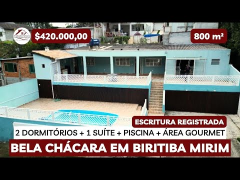 Chácara com piscina - escritura - Biritiba Mirim - SP R$420 Mil