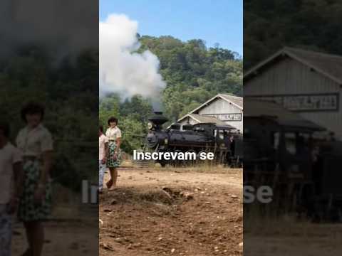 Trem de carga a vapor passando pela estação de Antônio Martins RN,reprodução por IA