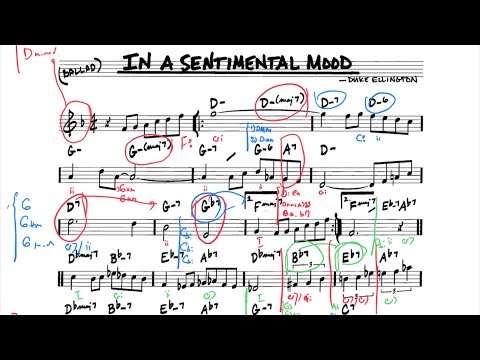 How to analyze #jazz Standard? In a sentimental mood Harmonic analysis