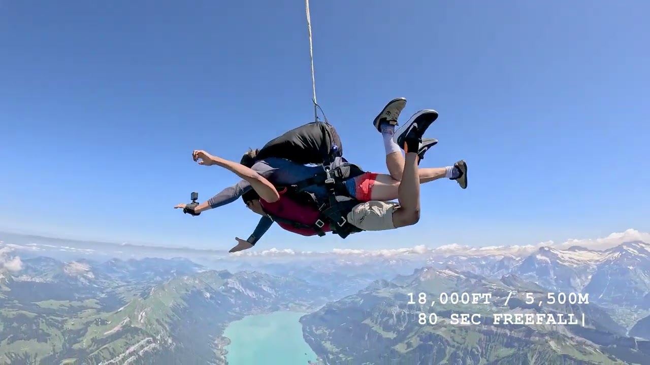 Dive into an exhilarating skydiving adventure in Interlaken, launching from Wilderswil.