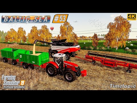 Harvesting Soybeans. Taking Soil Samples. Hauling Silage Bales ⭐ Baltic Sea #53 ⭐ FS19 4K Timelapse