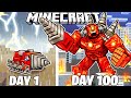 I Survived 100 Days As TRANSFORMER DRILLMAN In Minecraft