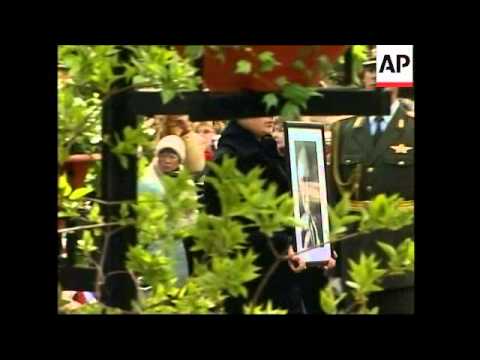 Funeral service for conductor and musician Mstislav Rostropovich; burial