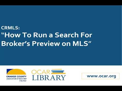 How to Run a Search for Broker's Preview
