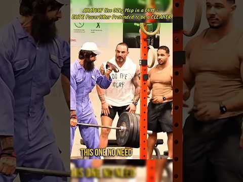 ANATOLY Use 32kg Mop in a GYM - ELITE Powerlifter Pretended to be a CLEANER💪😂 #gym #funny #anatoly